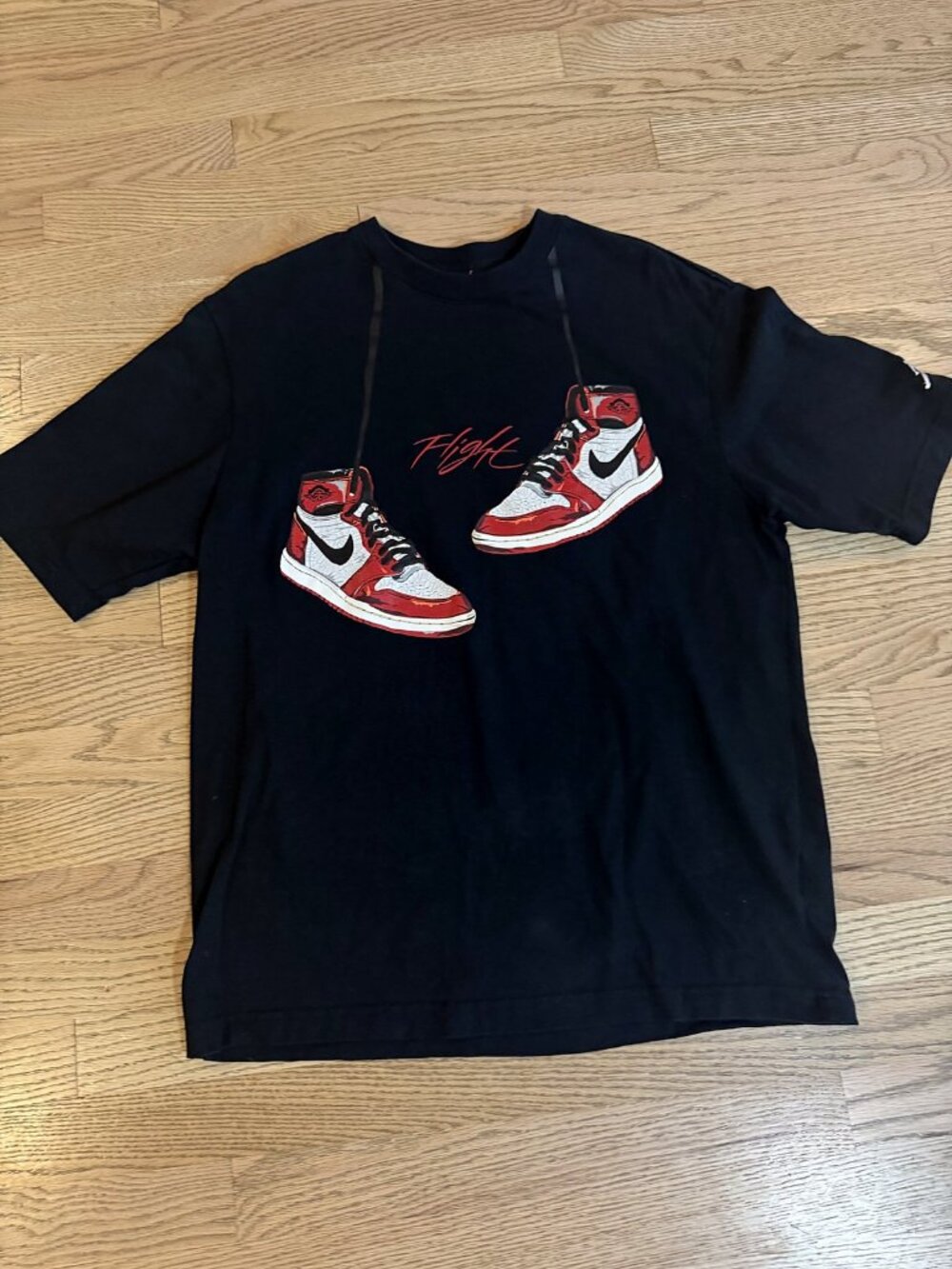 Jordan Flight Tee Hanging AJ1 Chicago Sneakers Graphic Black Men's M